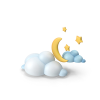 Moon & Clouds Icon PNG & PSD Images