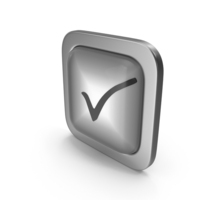 Grayscale Square Check Mark Button Icon PNG & PSD Images