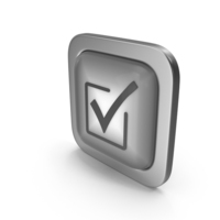 Check Mark Grayscale Icon Square Button PNG & PSD Images