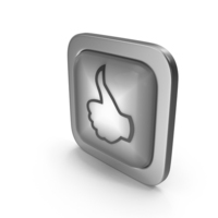Grayscale Square Like Button Icon PNG & PSD Images