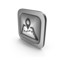 Grayscale Square Location On Map Button Icon PNG & PSD Images