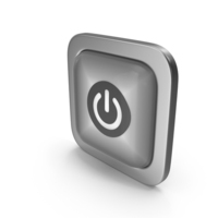 Power On Off Grayscale Icon Square Button PNG & PSD Images