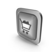 Grayscale Square Shopping Cart Icon PNG & PSD Images