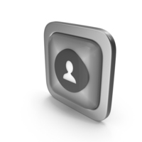 User Grayscale Icon Square Button PNG & PSD Images