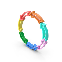 Colorful Round Arrows Outline Icon PNG & PSD Images