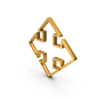 Gold Four Crossed Arrow Outline Icon PNG & PSD Images