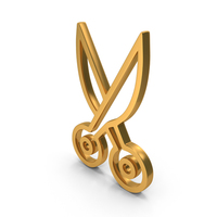 Gold Tailor Scissor Icon PNG & PSD Images
