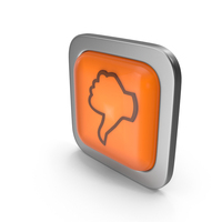 Orange Square Dislike Button Icon PNG & PSD Images