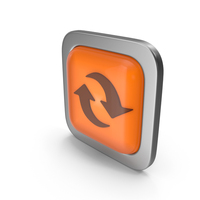Orange Square Refresh Button Icon PNG & PSD Images