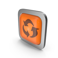 Recycle Orange Icon Square Button PNG & PSD Images