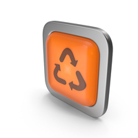 Orange Square Recycle Button Icon PNG & PSD Images