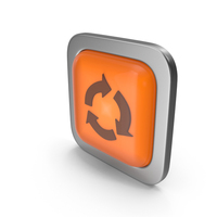 Recycle Orange Icon Square Button PNG & PSD Images