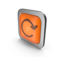 Orange Square Reset Button Icon PNG & PSD Images