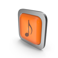 Sheet Music Orange Icon Square Button PNG & PSD Images
