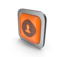 Orange Square User Button Icon PNG & PSD Images