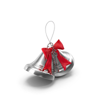 Silver Bells Red Ribbon PNG & PSD Images