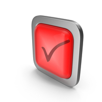 Red Square Check Mark Button Icon PNG & PSD Images