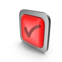 Red Square Check Mark Button Icon PNG & PSD Images