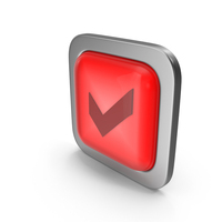 Red Square Check Mark Button Icon PNG & PSD Images