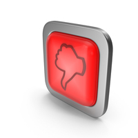 Red Square Dislike Button Icon PNG & PSD Images