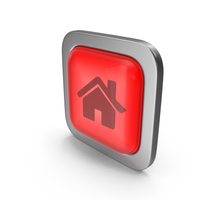 Red Square Home Button Icon PNG & PSD Images