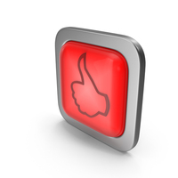 Red Square Like Button Icon PNG & PSD Images