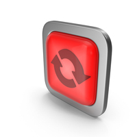 Red Square Refresh Button Icon PNG & PSD Images