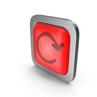 Red Square Refresh Button Icon PNG & PSD Images