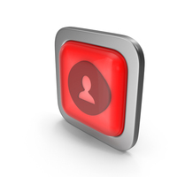 Red Square User Button Icon PNG & PSD Images