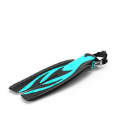 Open Heel Split Fin Aqua Color PNG & PSD Images