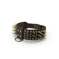 Leather Dog Collar with Spikes Brown PNG & PSD Images