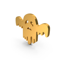 Gold Halloween Ghost Icon PNG & PSD Images