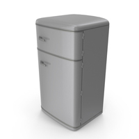 Aluminum Retro Fridge With Top Freezer PNG & PSD Images