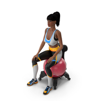 Girl Sitting on Balancing Chair Black PNG & PSD Images