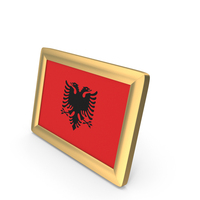 Albania Flag Golden Desktop Photo Frame PNG & PSD Images