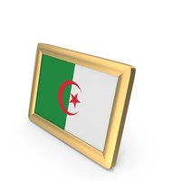 Algeria Flag Golden Desktop Photo Frame PNG & PSD Images