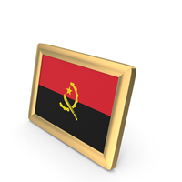 Angola Flag Golden Desktop Photo Frame PNG & PSD Images