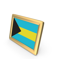 Bahamas Flag Golden Desktop Photo Frame PNG & PSD Images