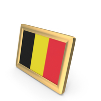 Belgium Flag Golden Desktop Photo Frame PNG & PSD Images