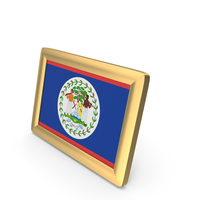 Belize Flag Golden Desktop Photo Frame PNG & PSD Images