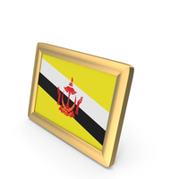 Brunei Flag Golden Desktop Photo Frame PNG & PSD Images