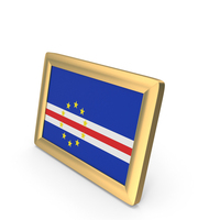 Cabo Verde Flag Golden Desktop Photo Frame PNG & PSD Images