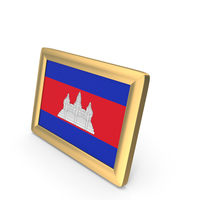 Cambodia Flag Golden Desktop Photo Frame PNG & PSD Images