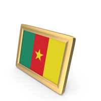 Cameroon Flag Golden Desktop Photo Frame PNG & PSD Images