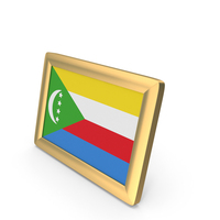Comoros Flag Golden Desktop Photo Frame PNG & PSD Images