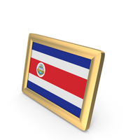 Costa Rica Flag Golden Desktop Photo Frame PNG & PSD Images