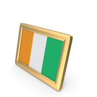 Cote dIvoire Flag Golden Desktop Photo Frame PNG & PSD Images