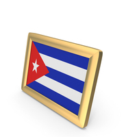 Cuba Flag Golden Desktop Photo Frame PNG & PSD Images