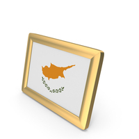 Cyprus Flag Golden Desktop Photo Frame PNG & PSD Images