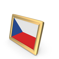 Czech Republic Flag Golden Desktop Photo Frame PNG & PSD Images